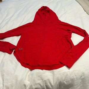 Under armour red hoodie long sleeve